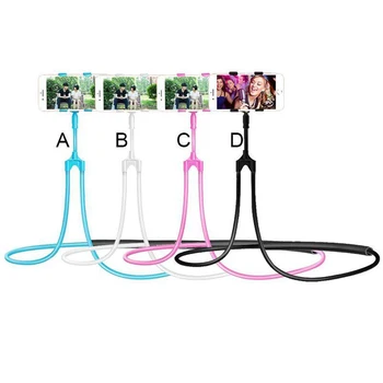 

100pcs 360 Degree Hands Free Cell Phone Mounts Stands Hanging Neck Creative Bedside Lazy Mobile Phone Bracket Phone Holder