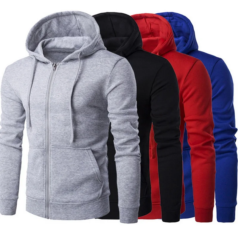 Men's Autumn Sports Slim Hoodies Sweatshirt Simple Solid Pocket Zip Hoodie Fashion Streetwear Clothing Men Tracksuit Drawstring Men's Autumn Sports Slim Hoodies Sweatshirt Simple Solid Pocket Zip Hoodie Fashion Streetwear Clothing Men Tracksuit Drawstring