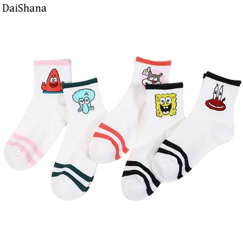 

2019 Cartoon Character Funny Customized Cartoon Women Socks Harajuku Funny Skateboard Cute Patterned Fashion Female Cotton sox.