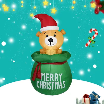 

1.5m Christmas Inflatable Model Blow Up Lawn Home Decor Outdoor Indoor Gift Yard Living Room Kids Toy Dog Shape Holiday Festival