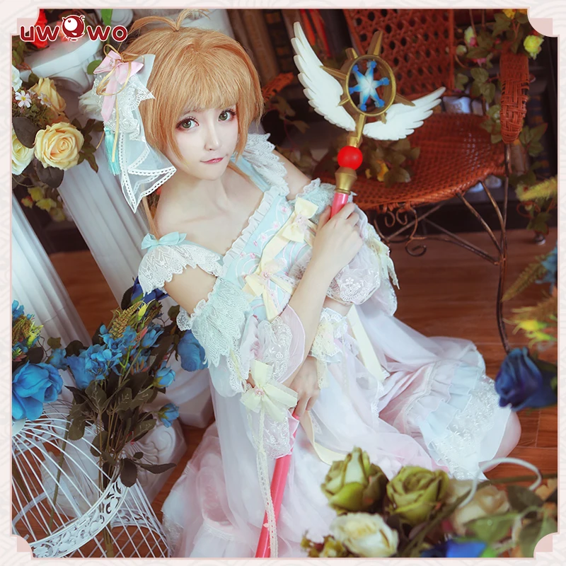 Uwowo Горячее предложение аниме косплей костюм для женщин Sakura Card Captor Косплей Kinomoto