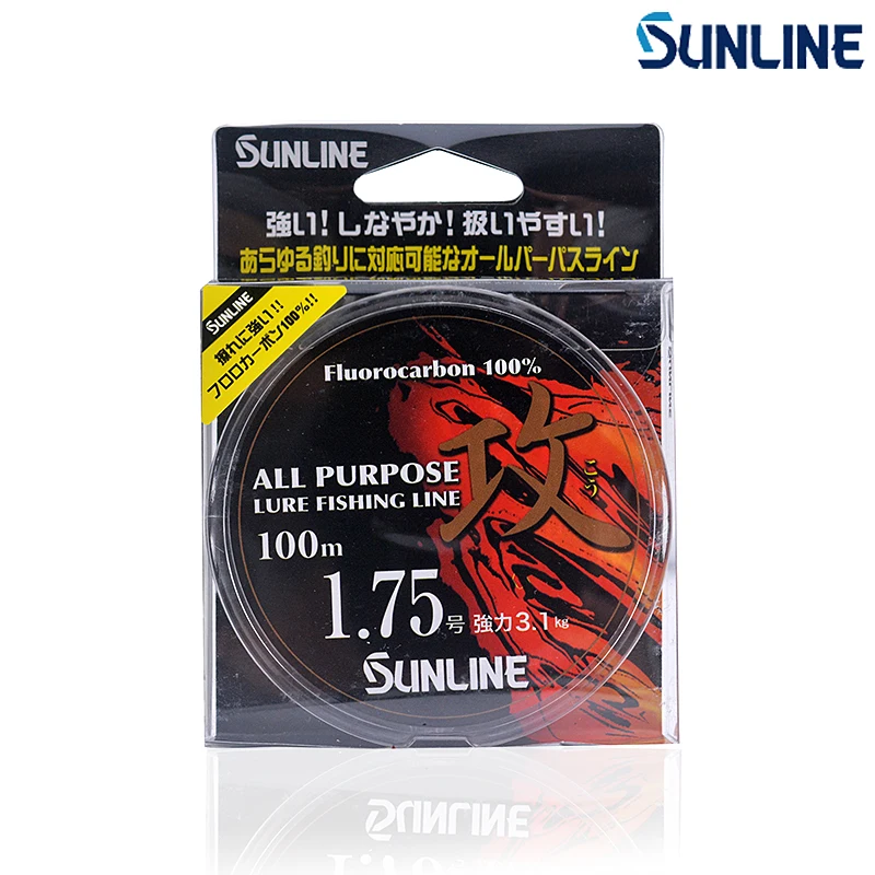 SUNLINE леска из углеродного волокна тутового цвета, основная леска для кальмаров, 100 метров, углеродная леска для ловли, леска для ловли рыбы, передняя леска