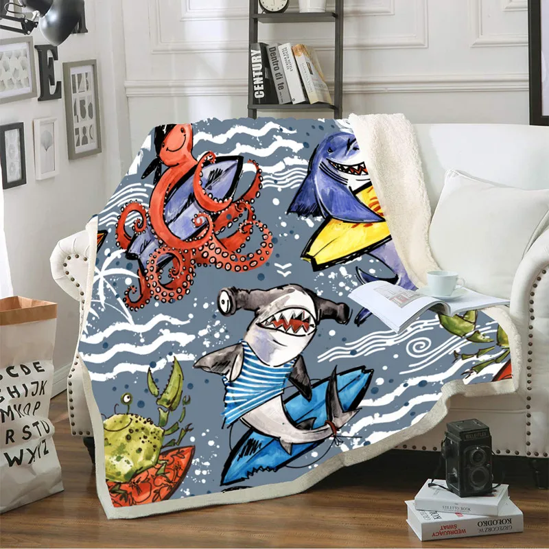 

Shark lambskin blanket double-layered plush wool blanket