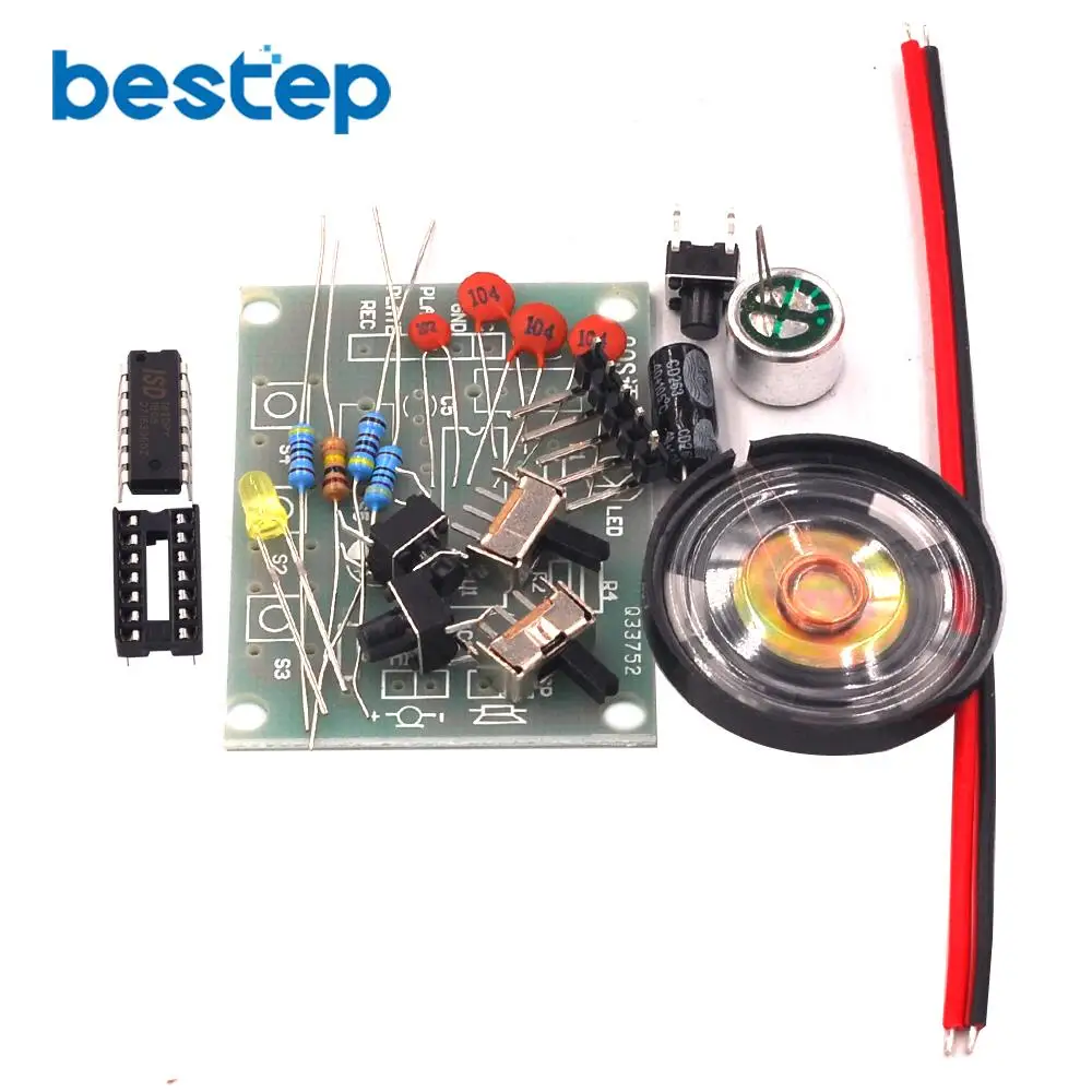 

20S 20 Seconds DC 3-5V Voice Sound Recording Recorder Module Kit ISD1820P DIY Kits Precise Talking Music Audio Recordable