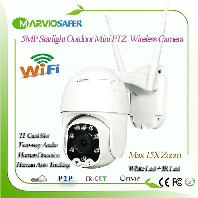 $US $29.79 5MP Wireless 5X Zoom MINI  PTZ IP WIFI Camera Speed Dome  CCTV Video Security Cam ONVIF Outdoor IR 30M Two Way Audio P2P CamHi