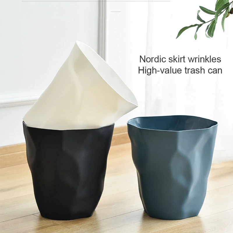 Nordic Style Irregular Plastic Garbage Bin Food Waste Basket Flower Pot Organizer desktop trash can trash can