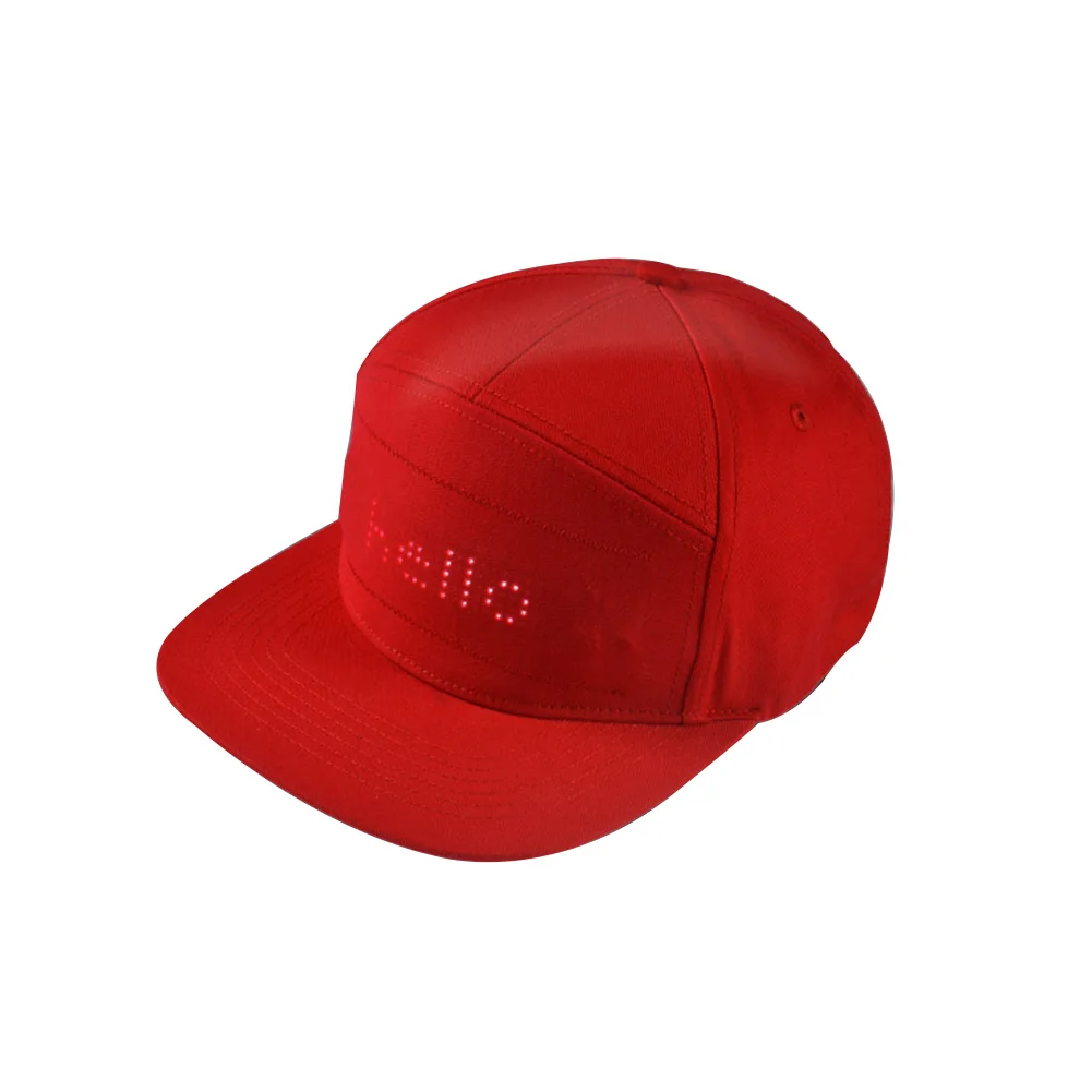 

Men Women Party Club Battery Powered Props LED Display Button Control USB Charging Glow Adjustable Baseball Hat Cool Flash Cap