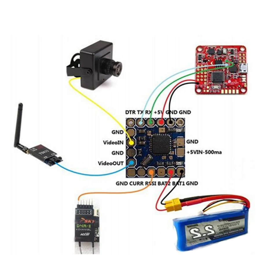 Micro модуль OSD Mini на экране Дисплей FPV видео верхний для APM Naze32 CC3D SP Racing F3 Контроллер