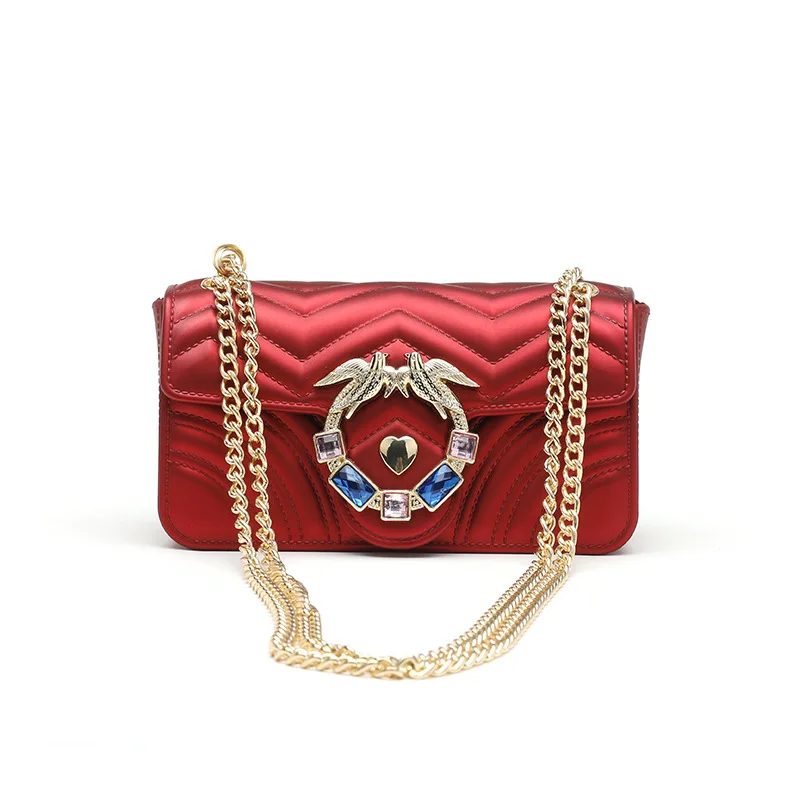 

2019 New Style Fashion Versatile Simple Casual Swallow Rhombus Chain Square Sling Bag Shoulder Cross-body WOMEN'S Bag