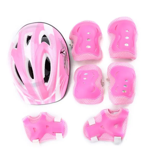 3-10 years old 7 Pcs Skating Protective Gear Set Knee Wrist Guard Elbow Pads Bicycle Skateboard Ice Roller Protector For Kid 1