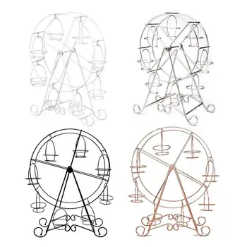 

Stainless Steel Party Rotatable Pastry Cupcake Holder 8 Cups Supplies Cake Stand Ferris Wheel Kitchen Home