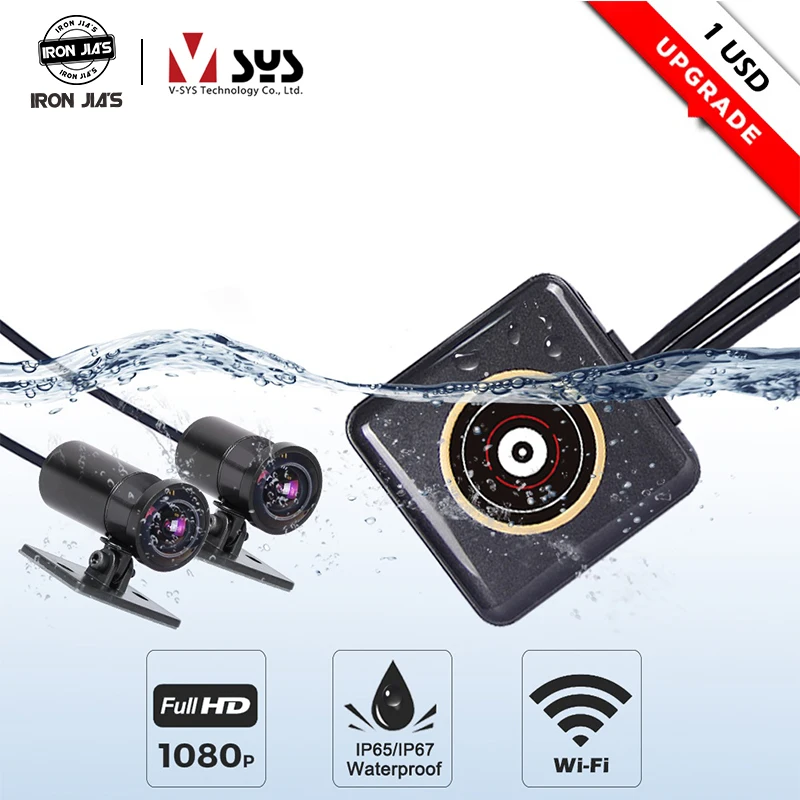 Видеорегистратор для мотоцикла SYS VSYS P6F P6LFull водонепроницаемый WiFi двойной 1080P Full HD