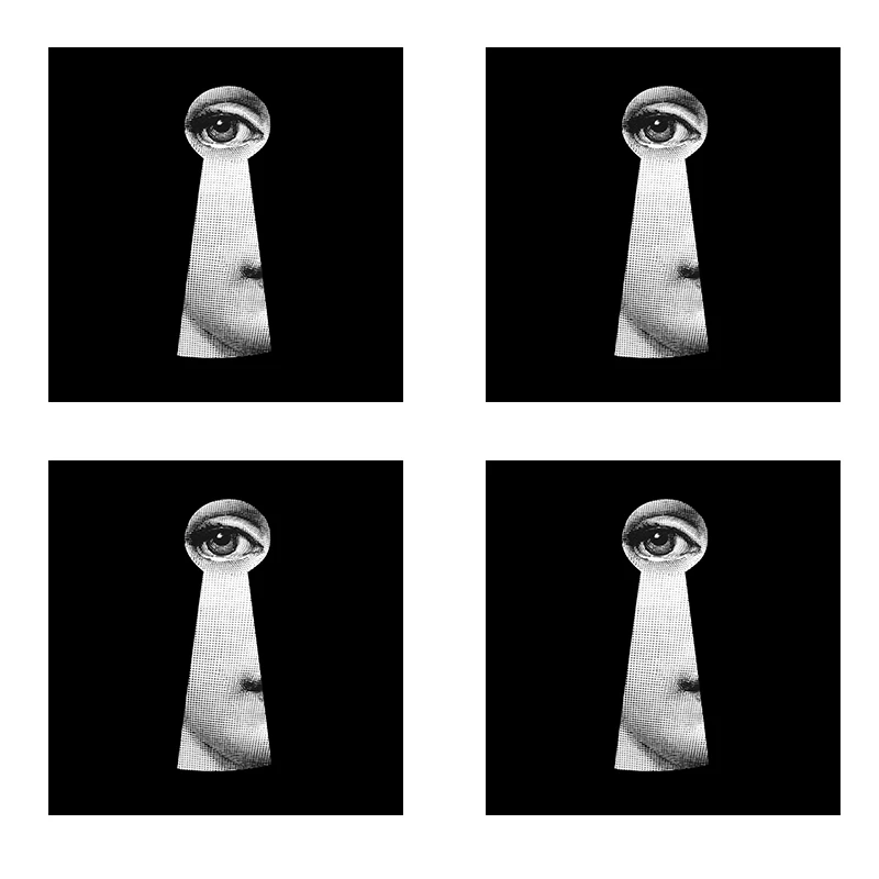 7 Fornasetti подставки с изоляцией коврик деревянный коврик кофейные подставки классический квадратный Чайный подстаканник художественные подстаканники подарок для друга - Цвет: 7