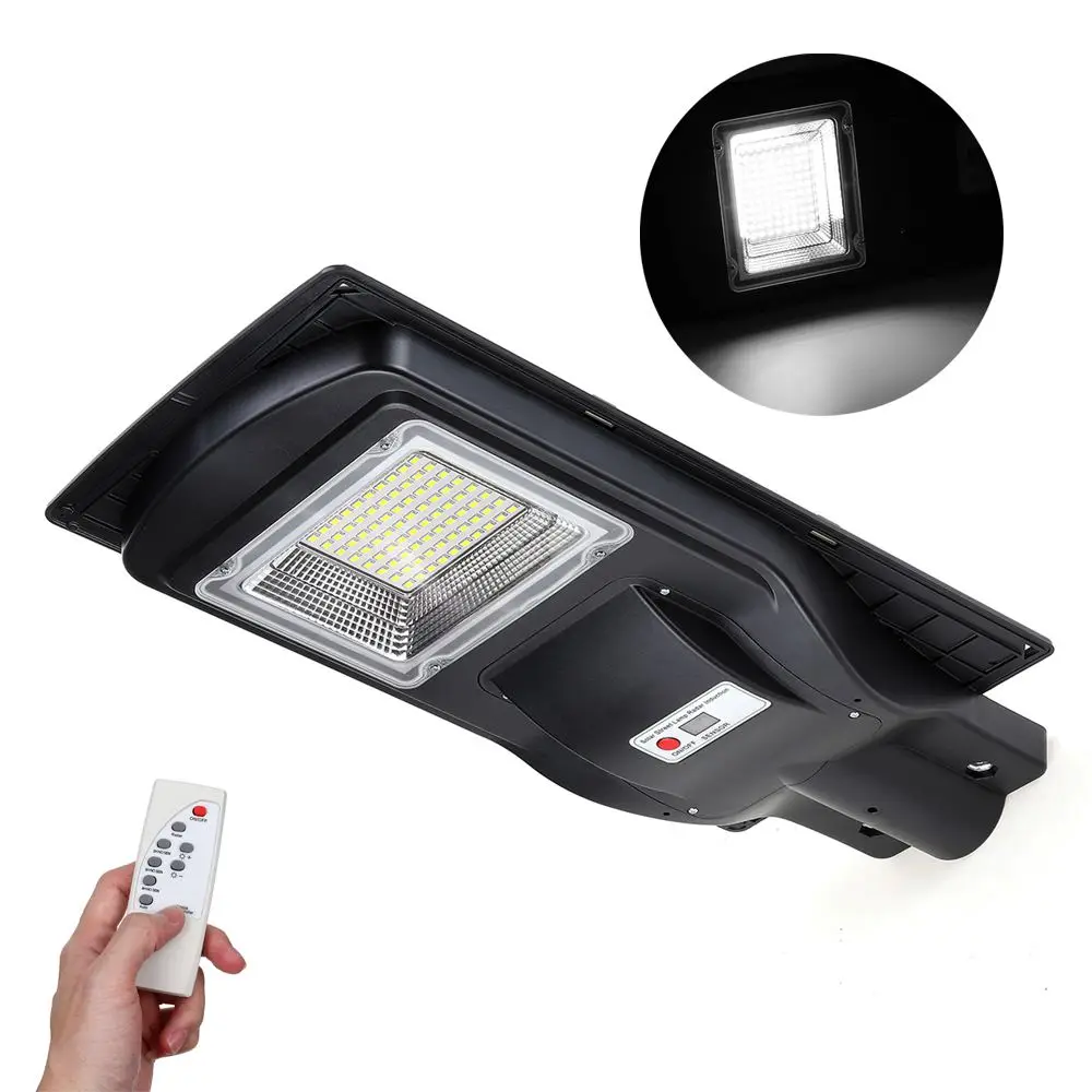 

70W Led Solar Street Wall Lamp Light+Radar Sensing+Remote Control 80leds Solar Light Waterproof For Home Garden Fence Outdoor