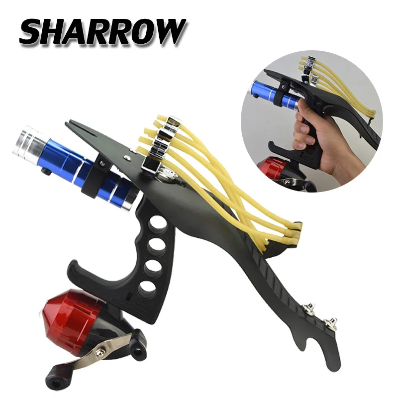 

1Set Fishing Slingshot Kit Catapult Bow Steel ball Bowfishing Darts Reel Professional Tools Hunting Shooting Archery Accessories
