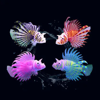 

Aquarium landscaping decorations aquarium ornaments silicone material luminous simulation color lionfish