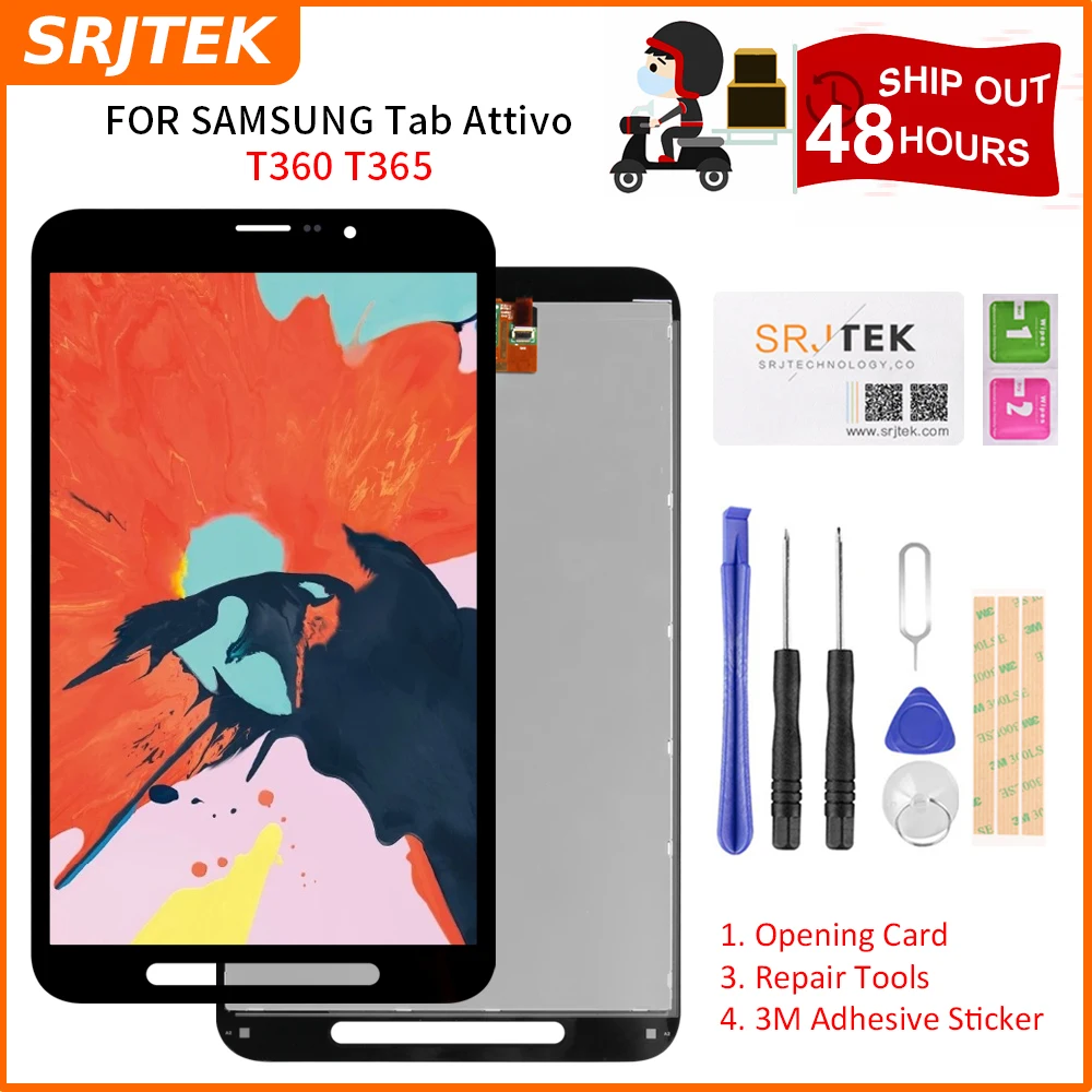 SRJTEK ЖК дисплей для Samsung Galaxy Tab Active SM T365 T360 матричный сенсорный экран дигитайзер