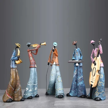 

Family Figurines for Home Decor Accessories Morden Creative Band music character Bar Home decoration Crafts Gift for Friends