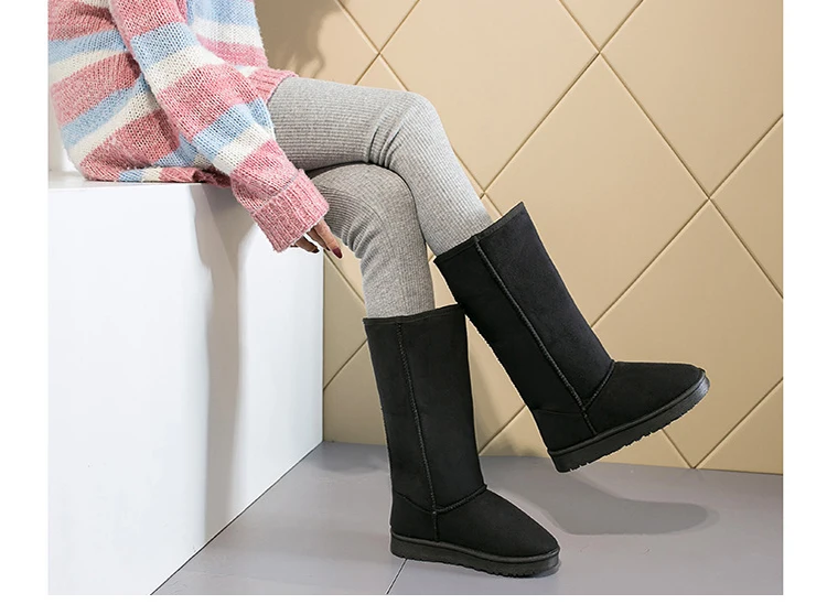 Foreign Trade Europe  America Classic Snow Boot Women Gaotong Snow Boots Female Russia 33 Centimeters Height Boots 41 Yards Code