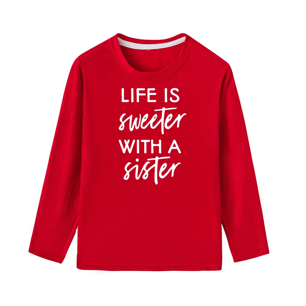 51Q4-KLTRD- Life Is Better/swetter with A Brother/Sister, забавные дети, братья, сестры, близнецы, футболка с длинным рукавом, модные футболки для малышей - Цвет: 51Q4-KLTRD-