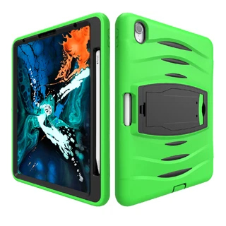 Для iPad Pro 12,9 чехол с карандашом, детской кожи, безопасный противоударный Heavy Duty ПК с прочной подставкой полная защитная крышка - Color: Green