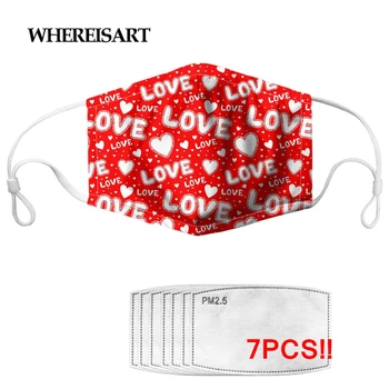 

WHEREISART Cute Red Heart Lover Design Women's High Elastic Adjustable Windproof Mouth-muffle Lower Half Face Face Maskes
