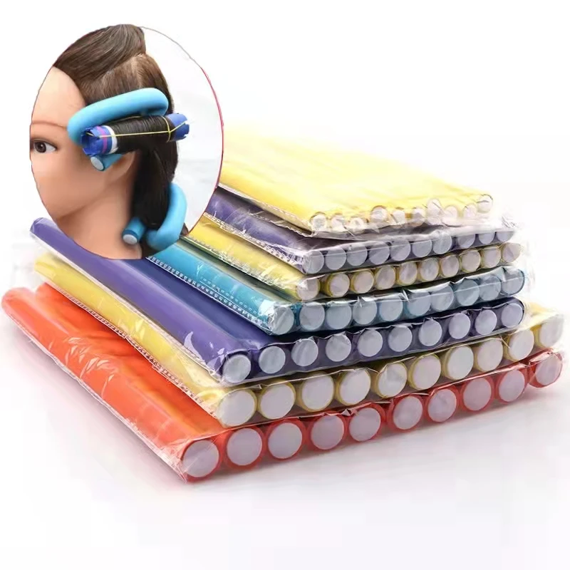 

Magic Hair Rollers for Women Sponge Rubber Curling Rod Universal Hair Stick DIY Hair Tools Multi-size Flexible Curling Rods 10pc