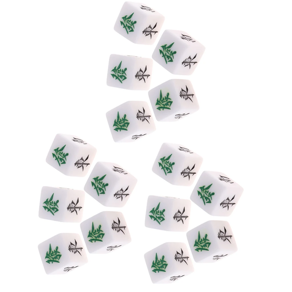 15x Mahjong Dice and Wind Acrylic Directions Dices Set 22x22x22mm