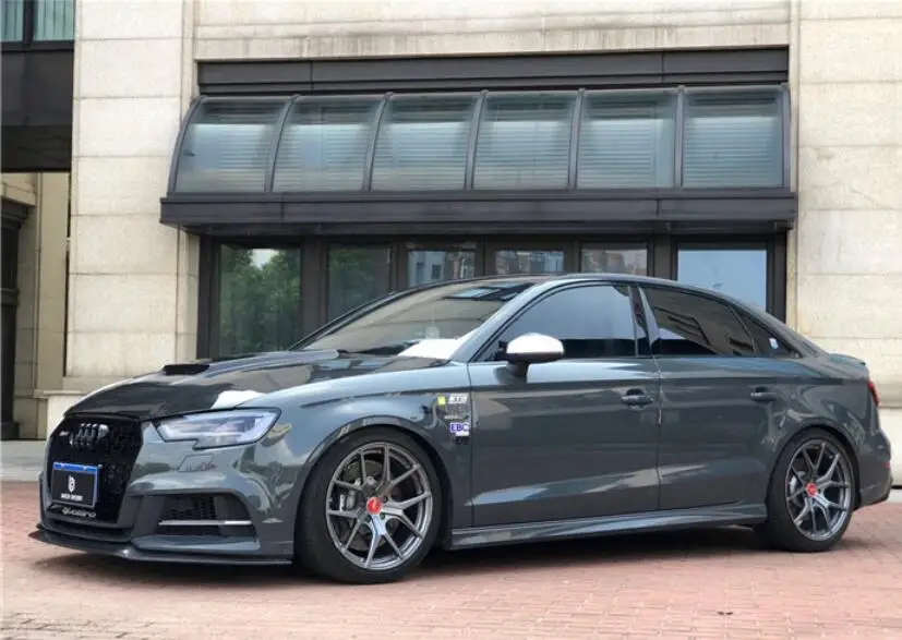 A3 S3 настоящий карбоновый автомобильный передний бампер для губ разветвитель диффузор спойлер для Audi A3 S3 Sline