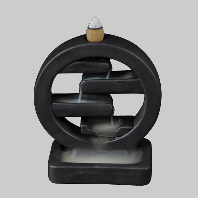 Square Incense Ceramic Backflow Incense Burner Creative Home Decor