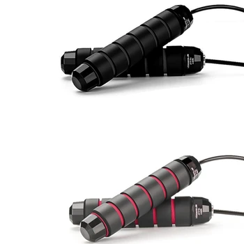 

2 Pcs Jump Rope with Heavy Load Skipping Rope Steel Wire Jumping Ropes for Gym Fitness Training Jump Ropes, Red & Black