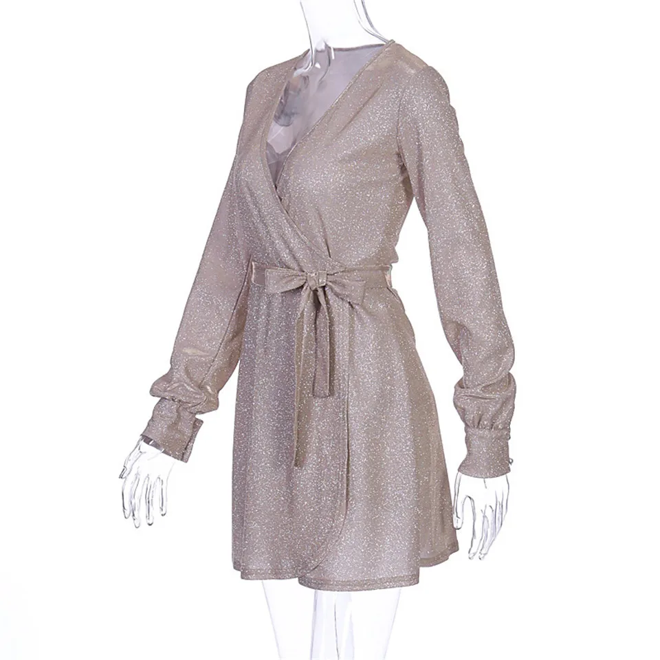 Сексуальное женское весенне-осеннее платье трапециевидной формы в стиле пэчворк, дизайнерское Бандажное платье с глубоким v-образным вырезом и длинным рукавом, однотонные облегающие вечерние платья в уличном стиле