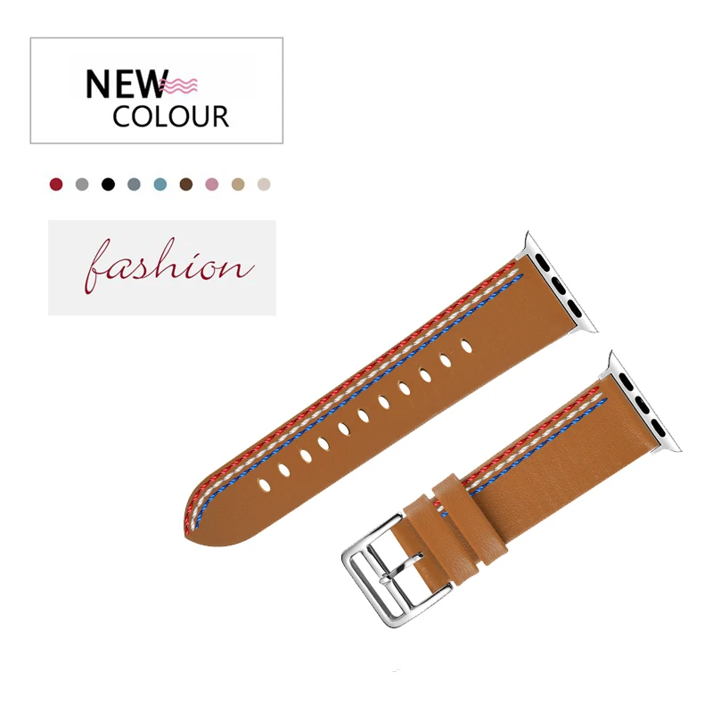 SCX Brown Joyozy ремешок из натуральной кожи для часов Apple Watch Band кожаный браслет iwatch серии для часов Apple Watch 5/4/3/2/1 - Цвет ремешка: SCX Brown