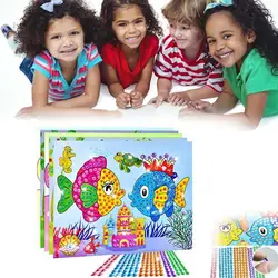 Rompecabezas educativo para niños y niñas, pegatina de mosaico de diamantes de cristal, pintura, ejercicio de habilidad, artesanía de juguete