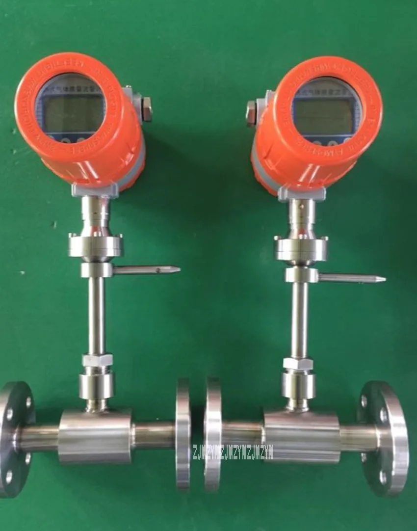 DN25 Flange Integrated Thermal Mass Flow Meter Air Flow Mass Meter LCD Display Small Gas Flow Meter 1-1200Nm3/h DC24V 1.6MPa