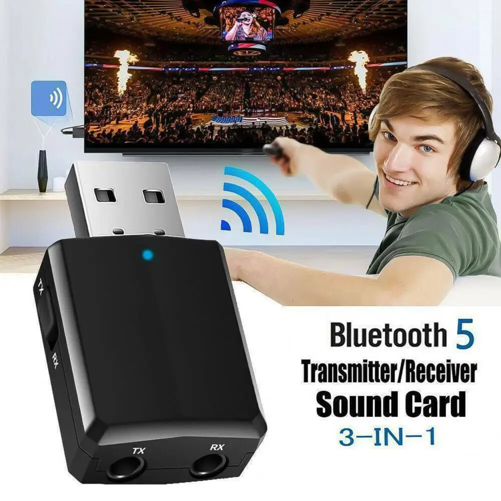 REUUY Récepteur Émetteur Bluetooth 5.0 3 en 1 Adaptateur Bluetooth pour TV PC Casque 