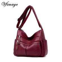 Vfemage женская сумка, дизайнерские женские сумки-мессенджеры, мягкая кожаная женская сумка через плечо, сумка через плечо для женщин, кошелек