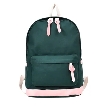 

Women's Fashion Preppy Style Canvas School Bags Zipper Solid Travel Soft Backpack Bag Shoulder Bag Student Campus Backpack #823