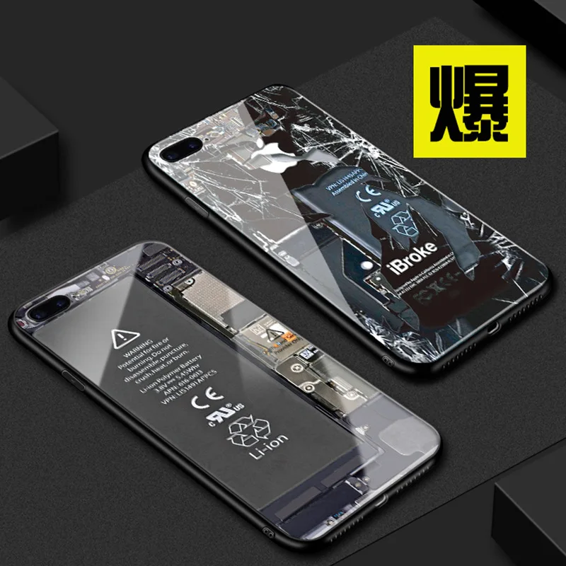 Для iPhone XS Max XR X 8 7 6 6s Plus Классическая аудиолента из закаленного стекла жесткая модная Защитная чехол для iPhone 7