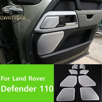 

8 PCS Aluminum Alloy Silver For Land Rover Defender 110 130 2020 Car Door Speaker Cover Panel Trim Car Accessories