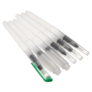 

6pcs/Set Refillable Paint Brush Water Color Brush for Painting Calligraph Drawing Soft Watercolor Brush Ink Pen for Art Supplies