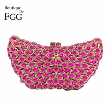 Женские вечерние сумки клатчи Boutique De FGG цвета фуксии с
