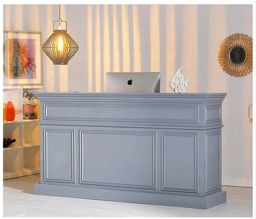 Nordic clothing store cashier desk modern simple light luxury milk tea shop counter cafe bar restaurant reception desk