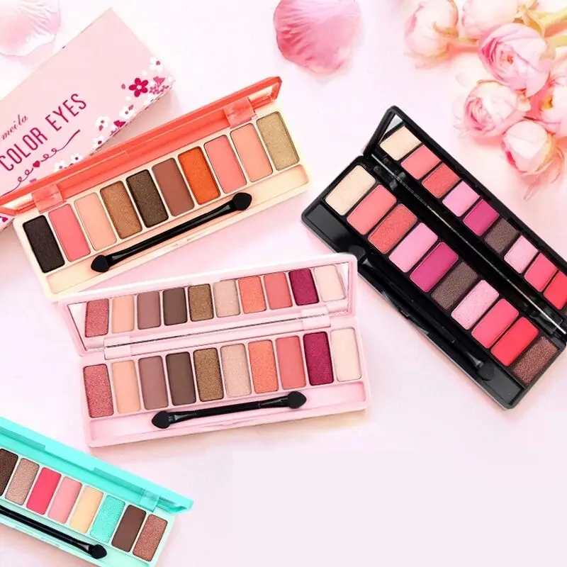 

Hot 10 Color Eye Shadow Palette Long-lasting Makeup Eyes Pigment Waterproof Matte Shimmer Nude Smoke Make Up Eyeshadow Pallete
