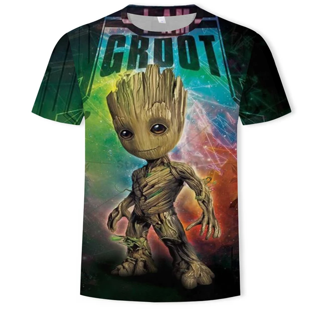 US $8.26 2019 new Guardians of the Galaxy T Shirt 3D Printed T-shirts Men Marvel groot War Fitness Clothing 