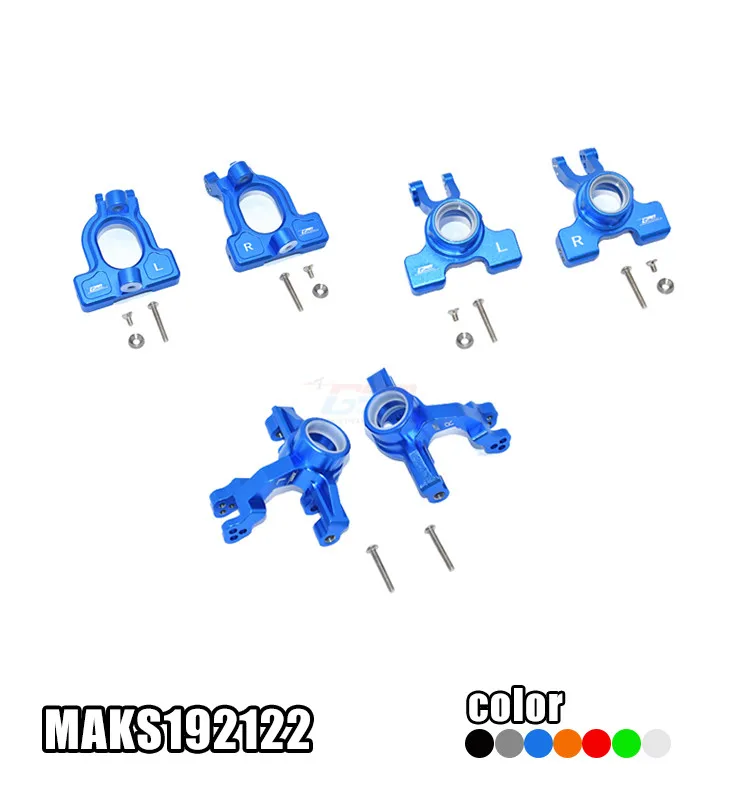 ALUMINUM FRONT C-HUBS, FRONT+REAR KNUCKLE ARMS set MAKS192122 FOR 1/10 ARRMA KRATON 4X4 4S BLX ARA102690