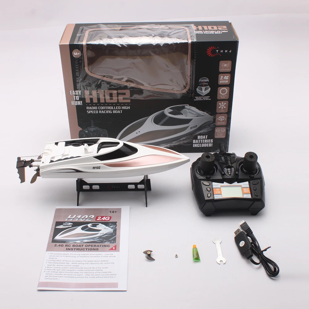 H102 High Speed 26KM/H RC Boat 3.4G Racing Remote Control Racing Boat Fishing Boat Toys for Children Hobbies Gifts