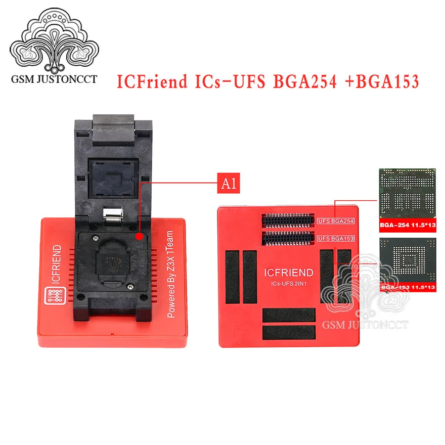 ICFRIEND 2 в 1 UFS BGA 153/BGA 254 разъем для легкий JTAG плюс коробка