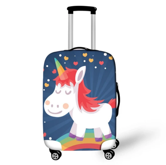 Funny Crazy Little Unicorn Travel Suitcase Protector Zipper Suitcase Cover Elastic