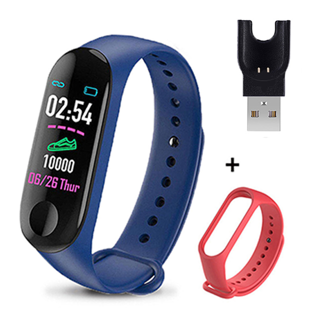 Plus Bluetooth-compatible Smart Watch Heart Rate Blood Pressure Health Wristband IP65 Waterproof Fitness Tracker Watch M3